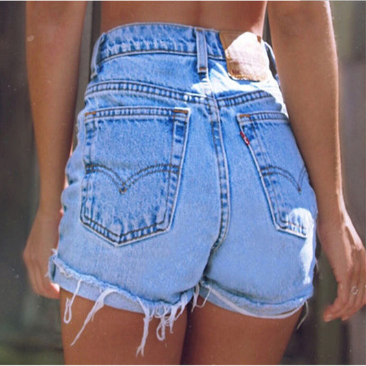 Raw Edge Denim Shorts