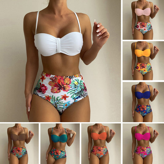 Floral Print Spaghetti Strap Bikini 2 Piece Swimsuits