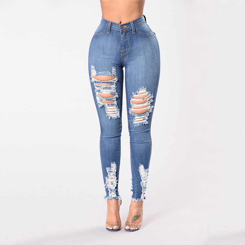 Stretch ripped jeans