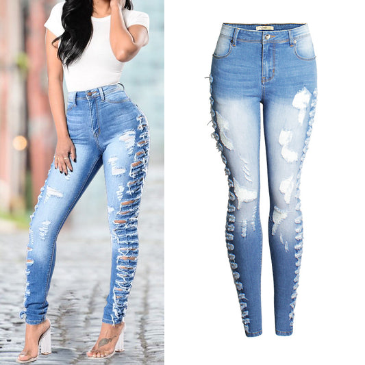 Ripped Slim Fit Stretch Jeans